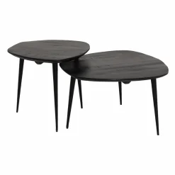 Made in Meubles Table Basse|Table Gigogne<Table basse gigogne en bois de manguier noir Valério