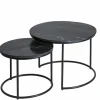 Made in Meubles Table Basse|Table Gigogne<Table basse gigogne en marbre noir Joe