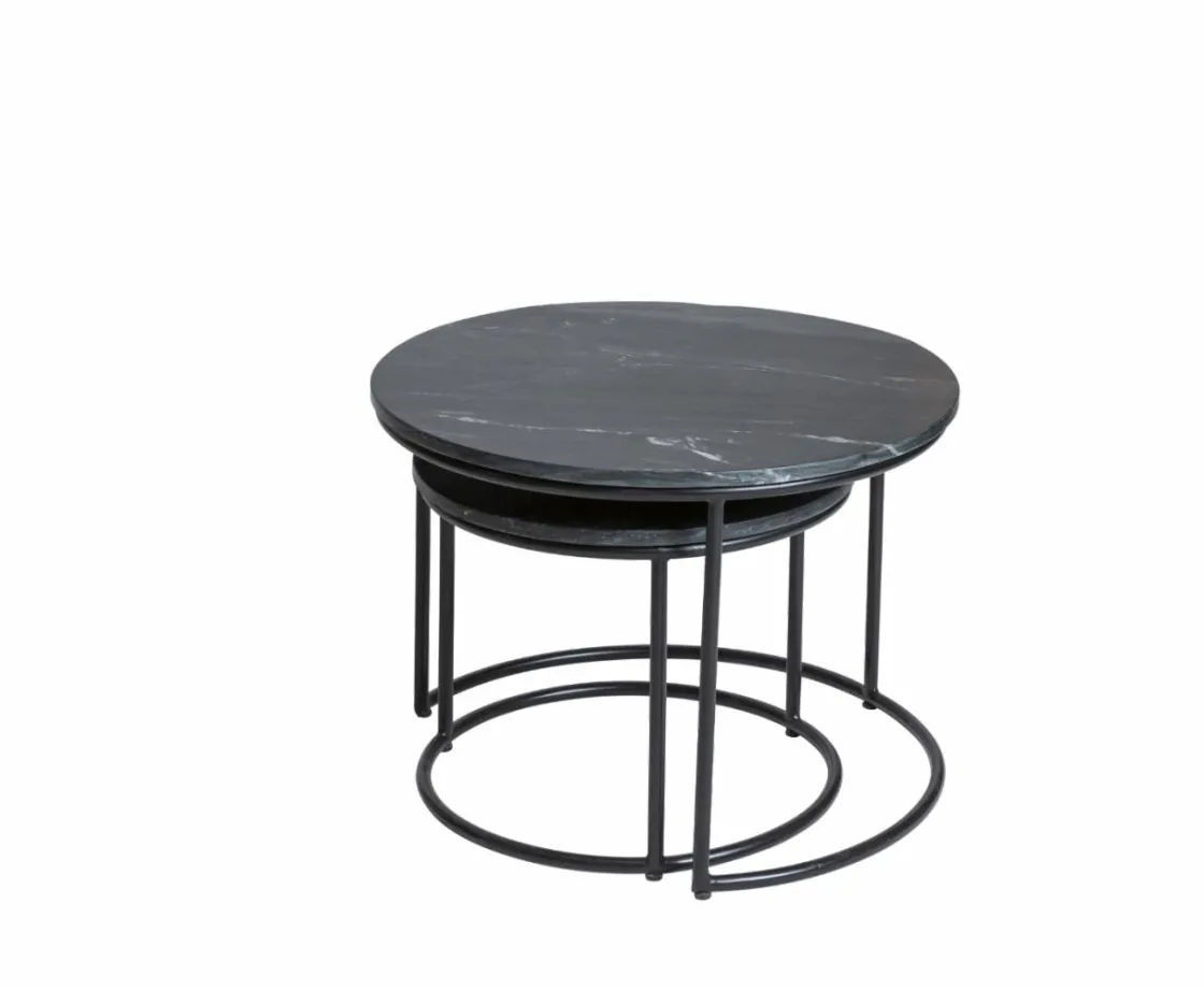 Made in Meubles Table Basse|Table Gigogne<Table basse gigogne en marbre noir Joe