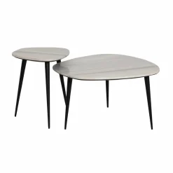 Made in Meubles Table Basse|Table Gigogne<Table basse gigogne en marbre blanc Ariane