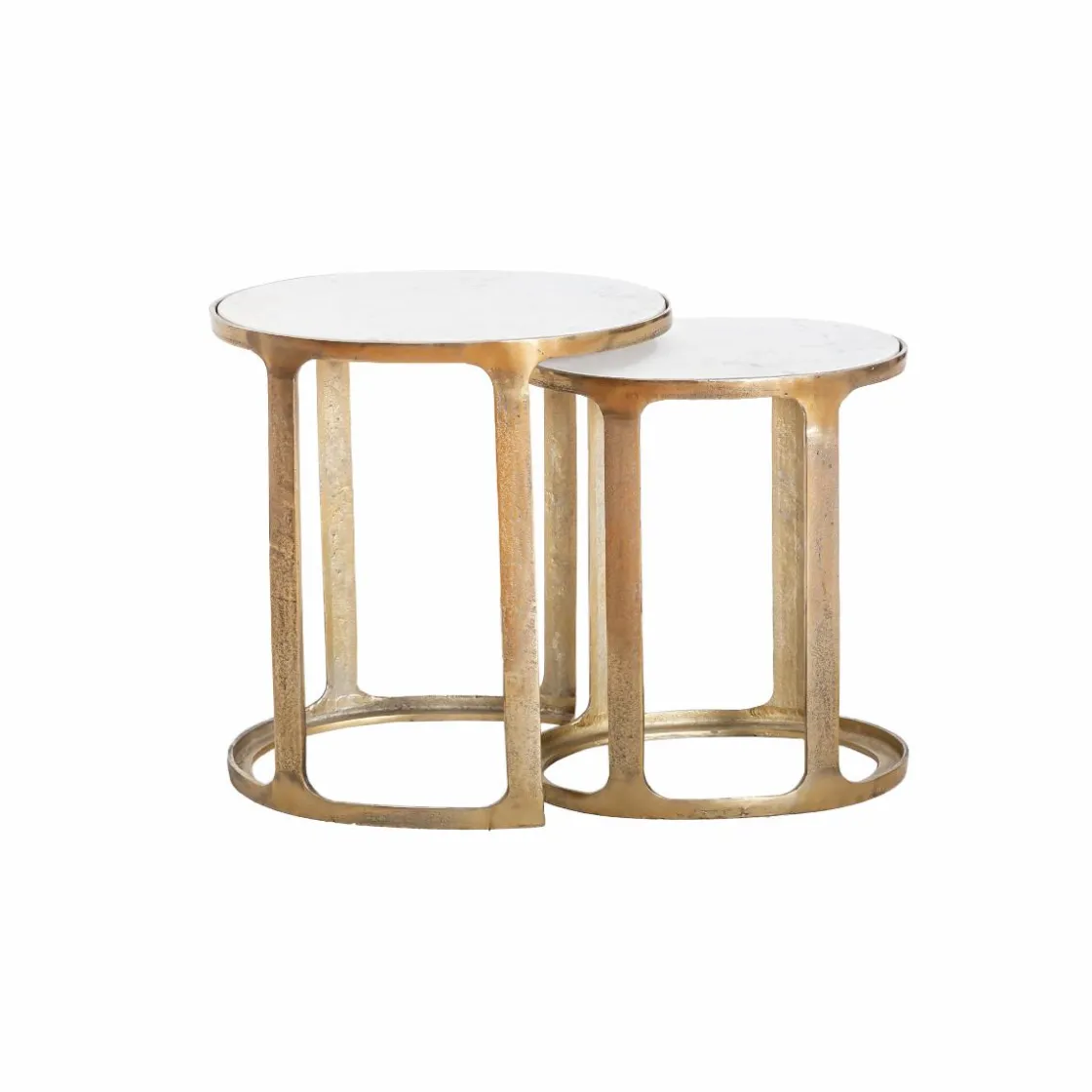 Made in Meubles Table Gigogne|Bout De Canapé & Sellette<Table basse gigogne en marbre et aluminium Ruben