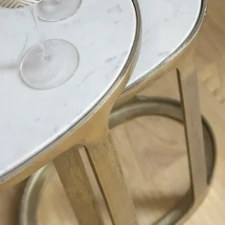 Made in Meubles Table Gigogne|Bout De Canapé & Sellette<Table basse gigogne en marbre et aluminium Ruben