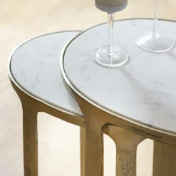 Made in Meubles Table Gigogne|Bout De Canapé & Sellette<Table basse gigogne en marbre et aluminium Ruben