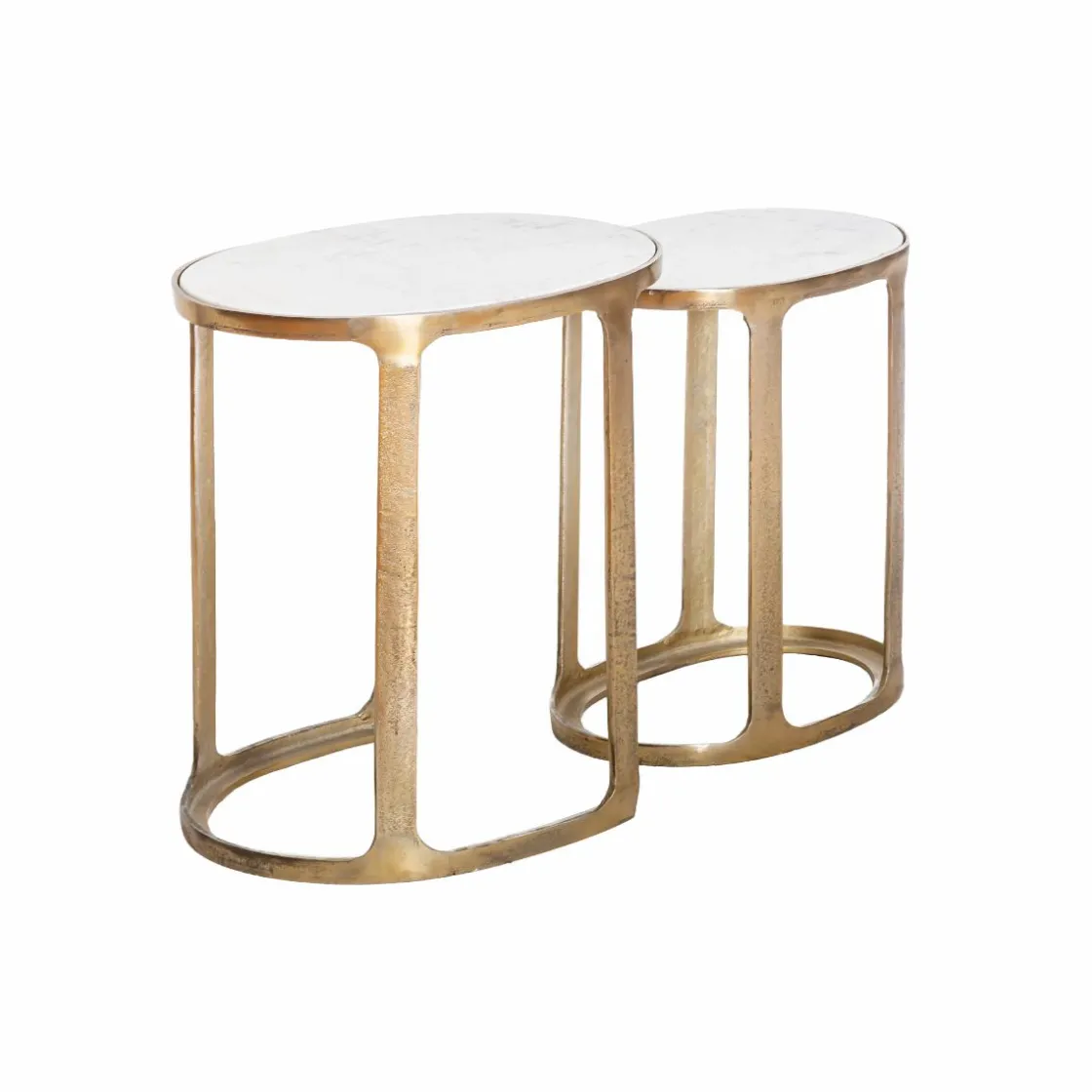 Made in Meubles Table Gigogne|Bout De Canapé & Sellette<Table basse gigogne en marbre et aluminium Ruben