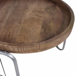 Made in Meubles Table Basse|Table Gigogne<Table basse gigogne industrielle en métal gris Chiara