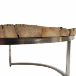 Made in Meubles Table Basse|Table Gigogne<Table basse gigogne ronde en bois recyclé Milla