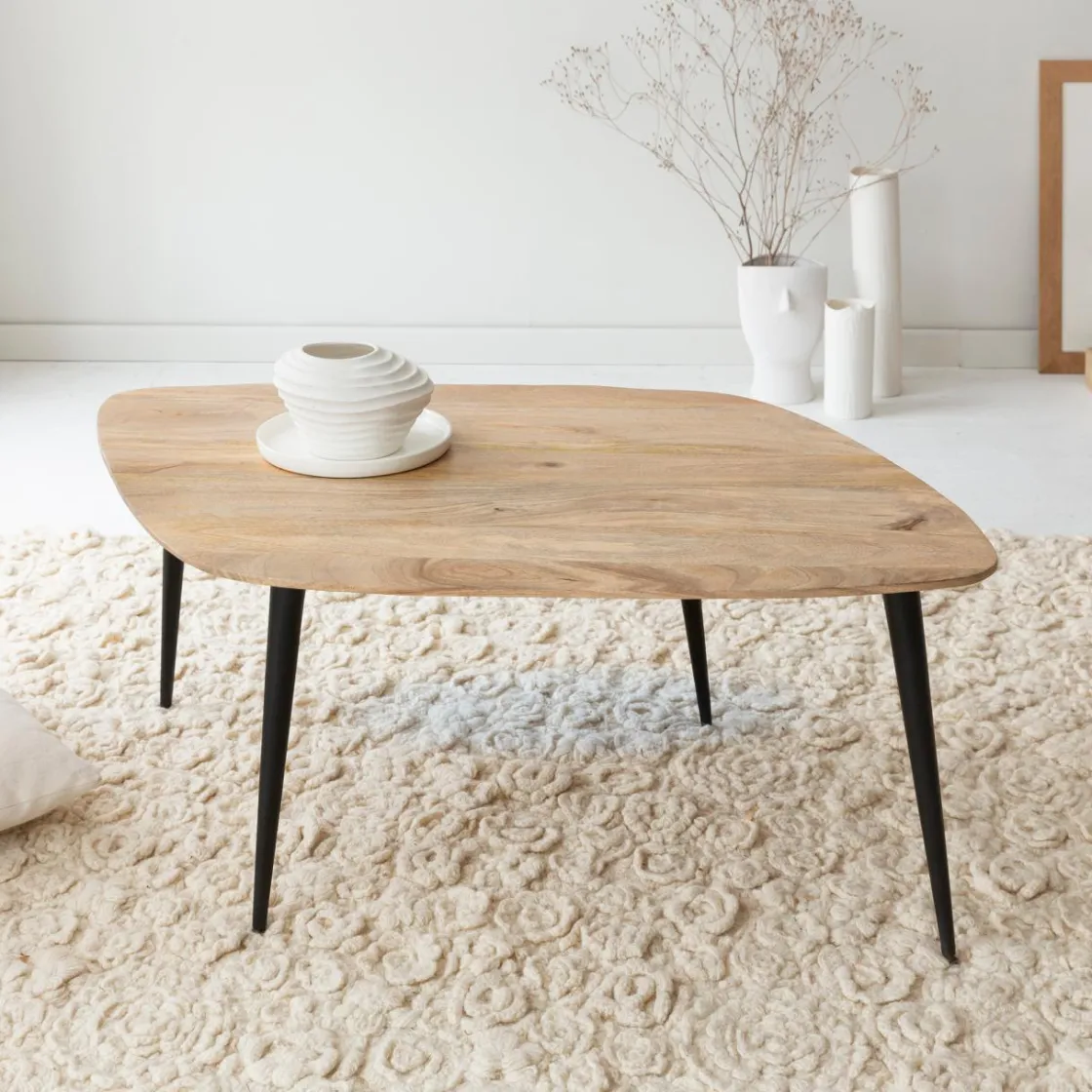 Made in Meubles Table Basse<Table basse losange en bois de manguier et métal Aimée