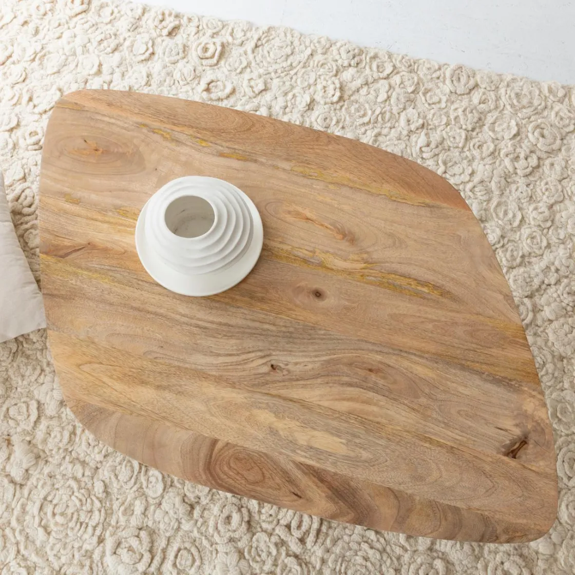 Made in Meubles Table Basse<Table basse losange en bois de manguier et métal Aimée