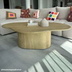 Made in Meubles Table Basse<Table basse nuage en bois de manguier Fable