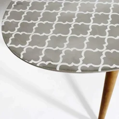 Made in Meubles Table Basse<Table Basse plateau motif graphique et pieds en bois ScandiGraphiK