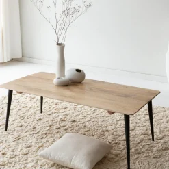 Made in Meubles Table Basse<Table basse rectangle en bois de manguier et métal Aimée