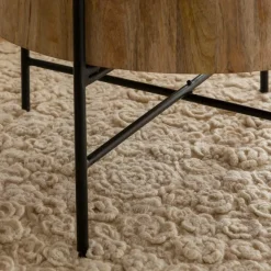 Made in Meubles Table Basse<Table basse ronde en bois et en cannage Lucie