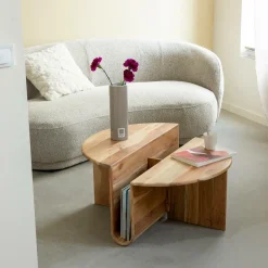 Made in Meubles Table Basse<Table basse ronde en bois d'acacia Astare