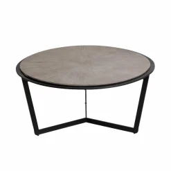 Made in Meubles Table Basse<Table basse ronde en bois et métal Céleste