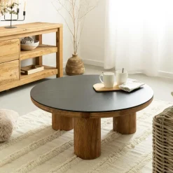 Made in Meubles Table Basse<Table basse ronde en pin recyclé Constance