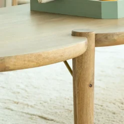 Made in Meubles Table Basse<Table basse vague en bois de manguier Zola