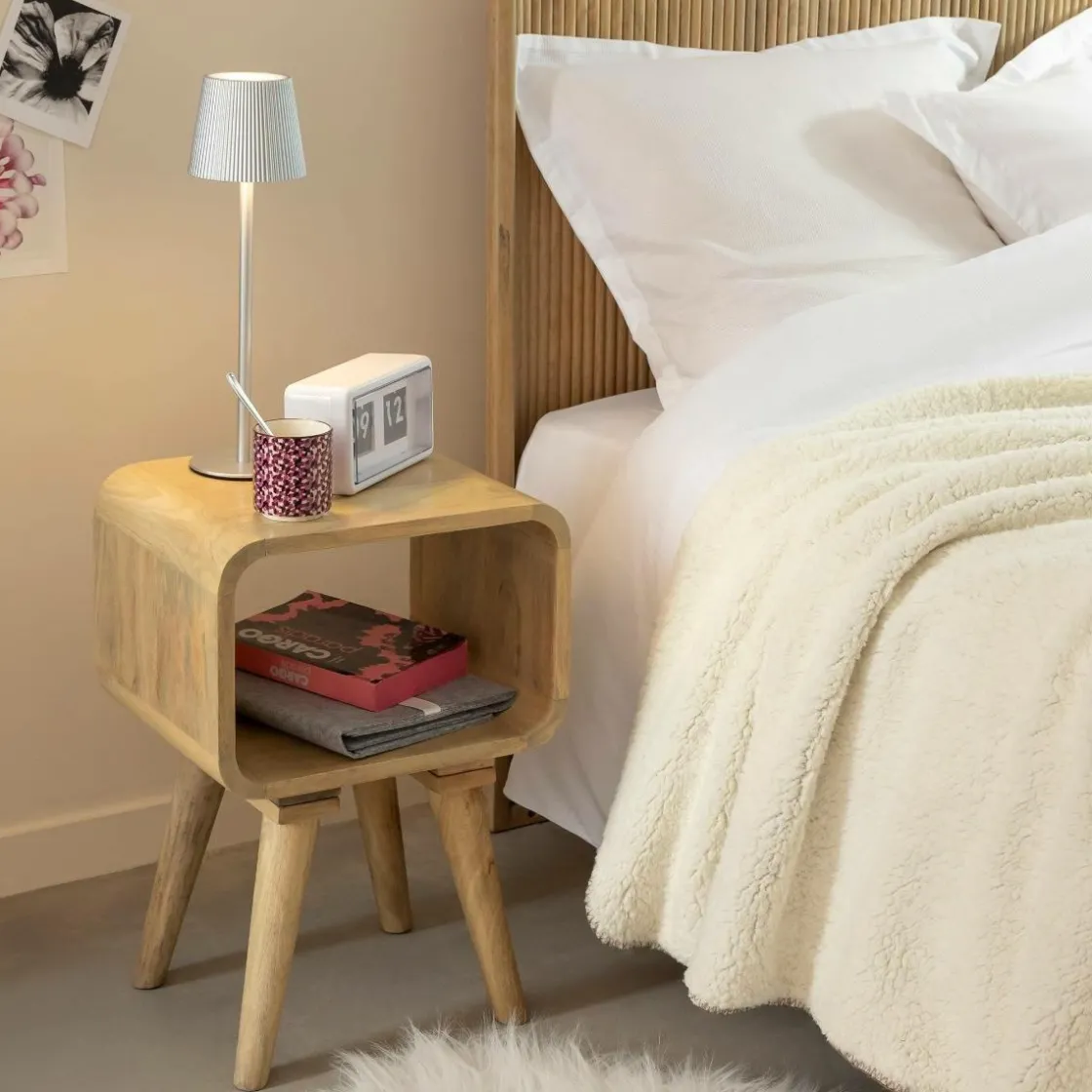 Made in Meubles Bout De Canapé & Sellette|Chevet<Table de chevet avec niche en bois de manguier Maëva