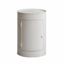 Made in Meubles Chevet<Table de chevet bidon en métal blanc Meryl