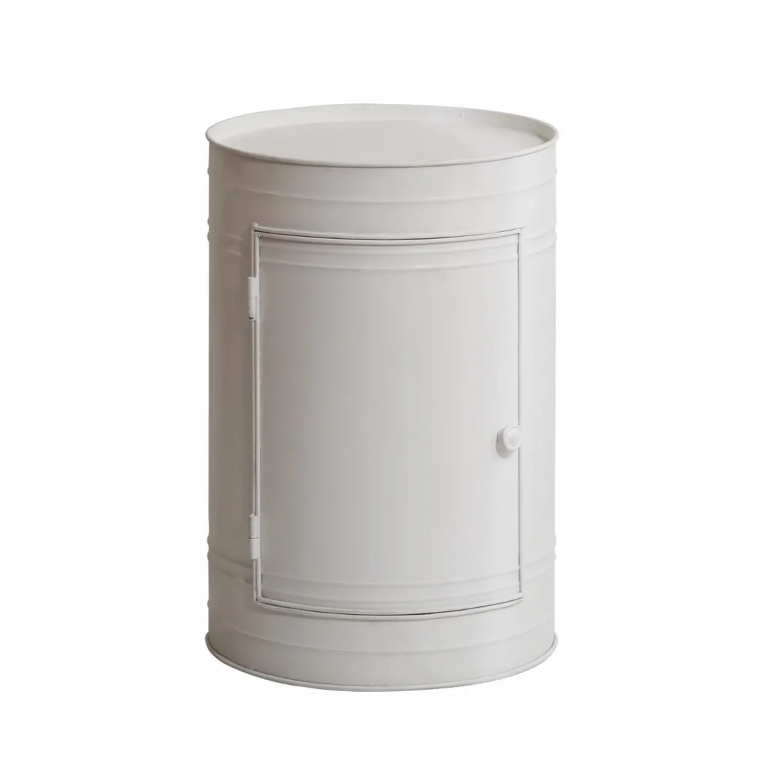 Made in Meubles Chevet<Table de chevet bidon en métal blanc Meryl