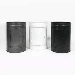 Made in Meubles Chevet<Table de chevet bidon en métal blanc Meryl