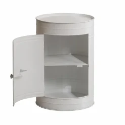 Made in Meubles Chevet<Table de chevet bidon en métal blanc Meryl