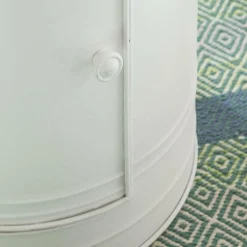 Made in Meubles Chevet<Table de chevet bidon en métal blanc Meryl