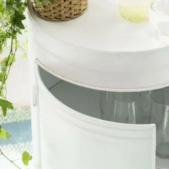 Made in Meubles Chevet<Table de chevet bidon en métal blanc Meryl