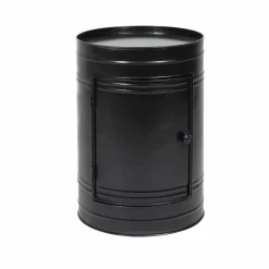 Made in Meubles Chevet<Table de chevet bidon en métal noir Meryl