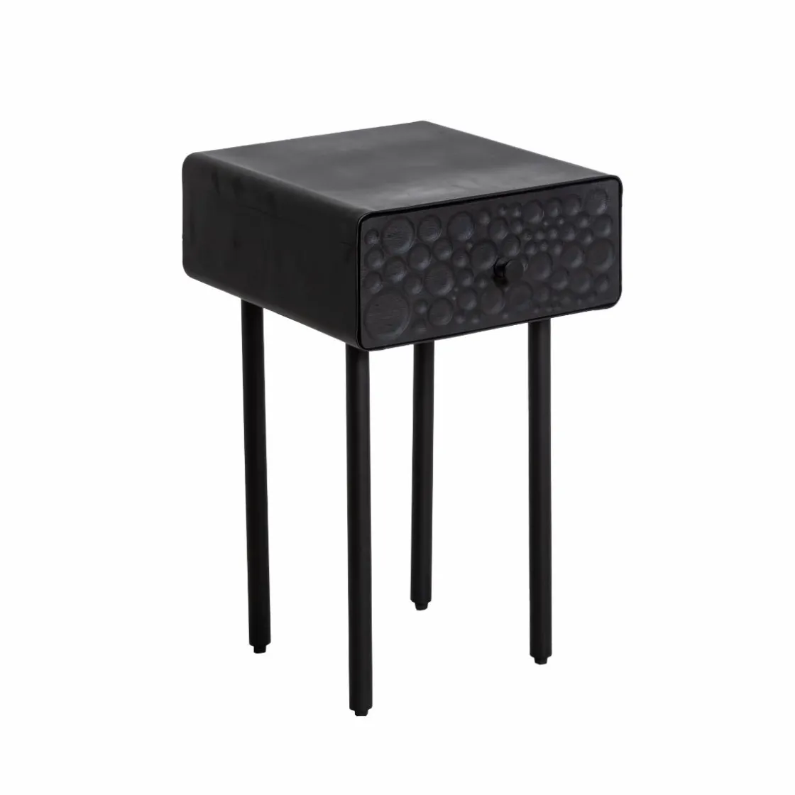 Made in Meubles Chevet<Table de chevet en bois de manguier et métal Liv