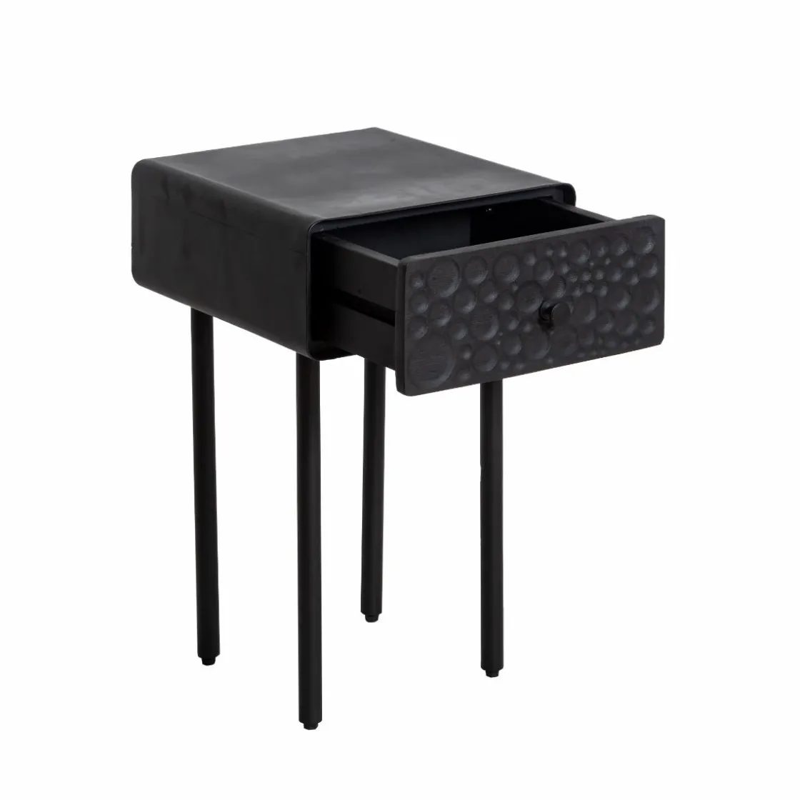 Made in Meubles Chevet<Table de chevet en bois de manguier et métal Liv