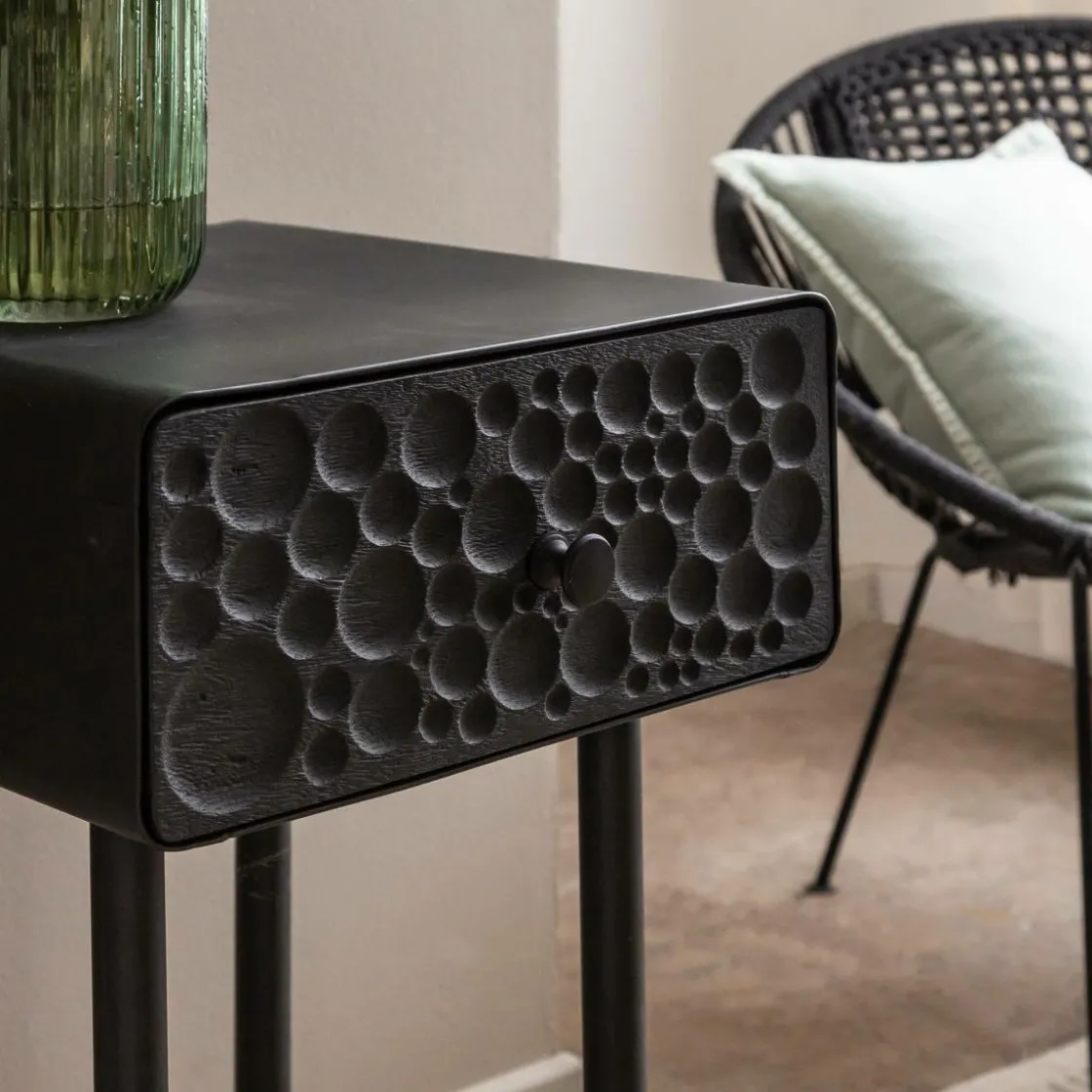 Made in Meubles Chevet<Table de chevet en bois de manguier et métal Liv