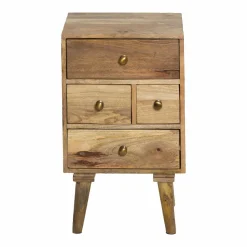 Made in Meubles Chevet<Table de chevet en bois de manguier 4 tiroirs Maëva