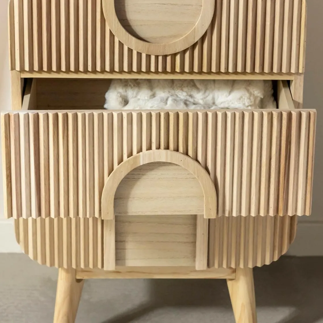 Made in Meubles Chevet<Table de chevet en bois de paulownia Nilo