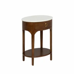 Made in Meubles Chevet<Table de chevet en manguier et marbre Enoa