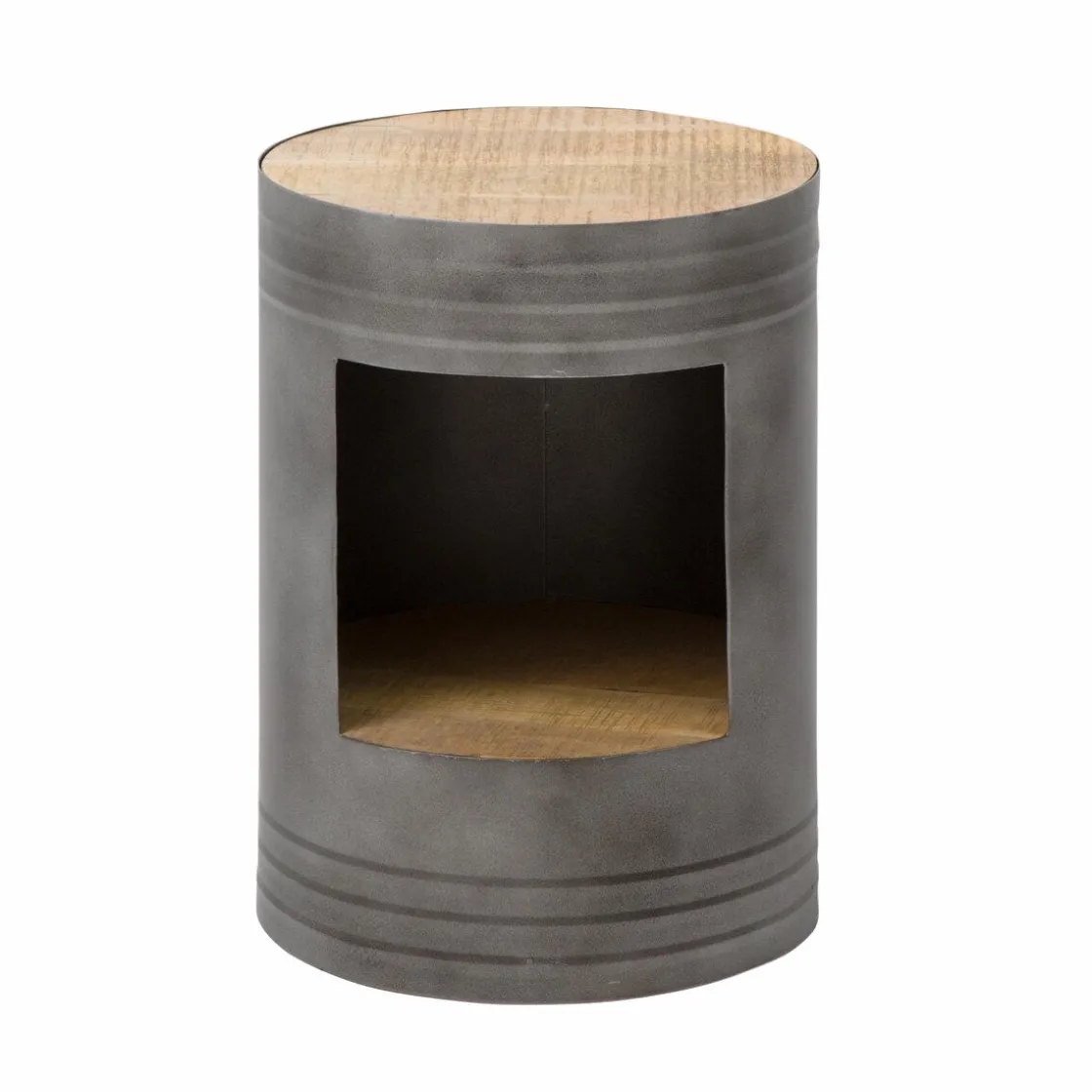 Made in Meubles Chevet<Table de chevet en métal gris Locker