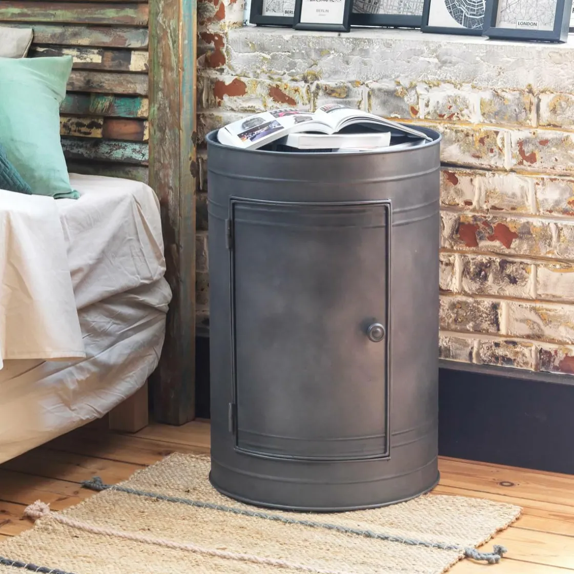 Made in Meubles Chevet<Table de chevet en métal gris Meryl