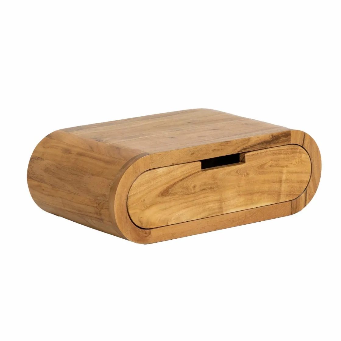 Made in Meubles Chevet<Table de chevet murale arrondie en bois d'acacia Orane