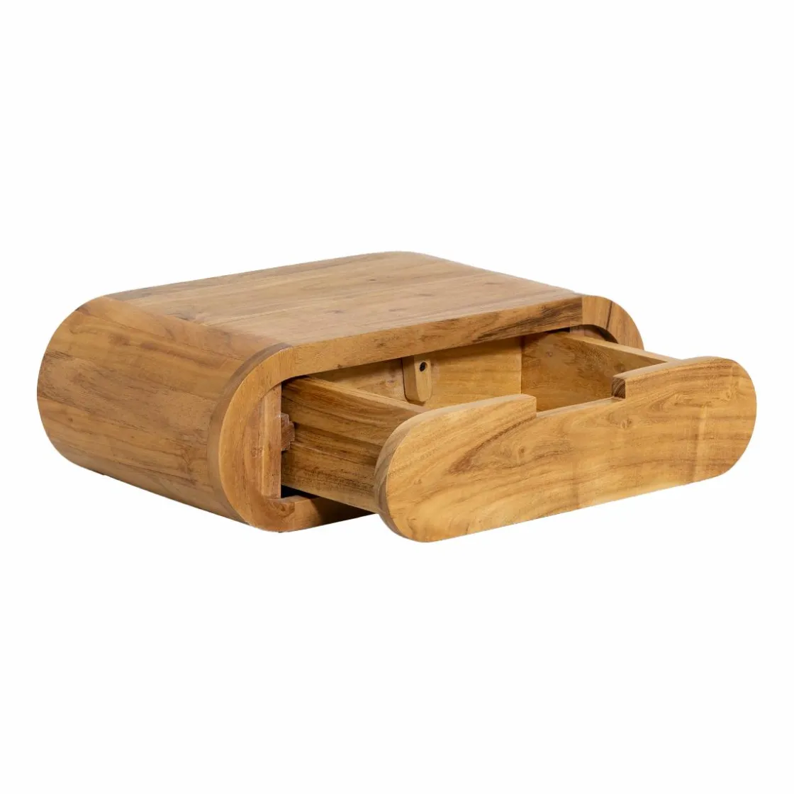 Made in Meubles Chevet<Table de chevet murale arrondie en bois d'acacia Orane