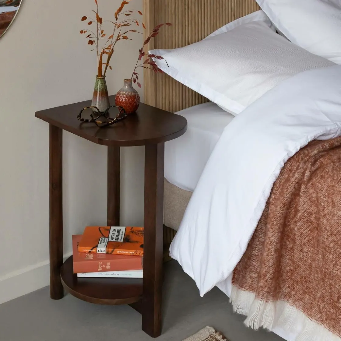 Made in Meubles Chevet<Table de chevet ovale en bois de manguier Sharon