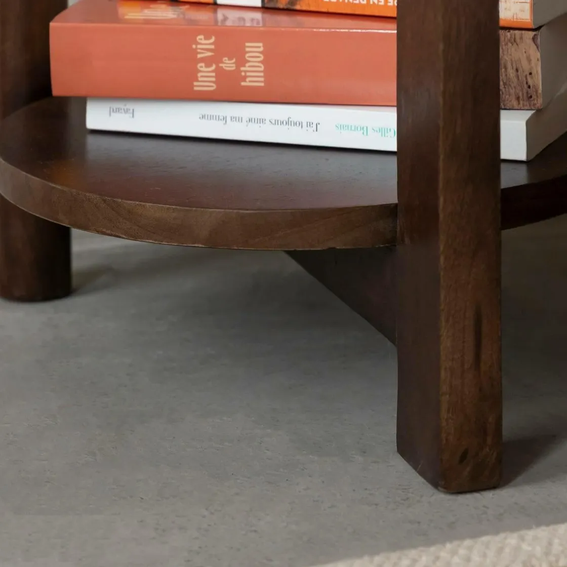 Made in Meubles Chevet<Table de chevet ovale en bois de manguier Sharon