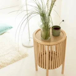 Made in Meubles Chevet<Table de chevet ronde en bois de pin Vénus