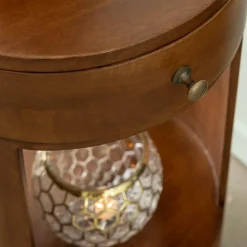 Made in Meubles Chevet<Table de chevet ronde en bois de manguier Oana