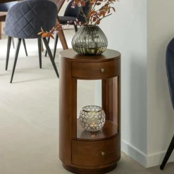 Made in Meubles Chevet<Table de chevet ronde en bois de manguier Oana