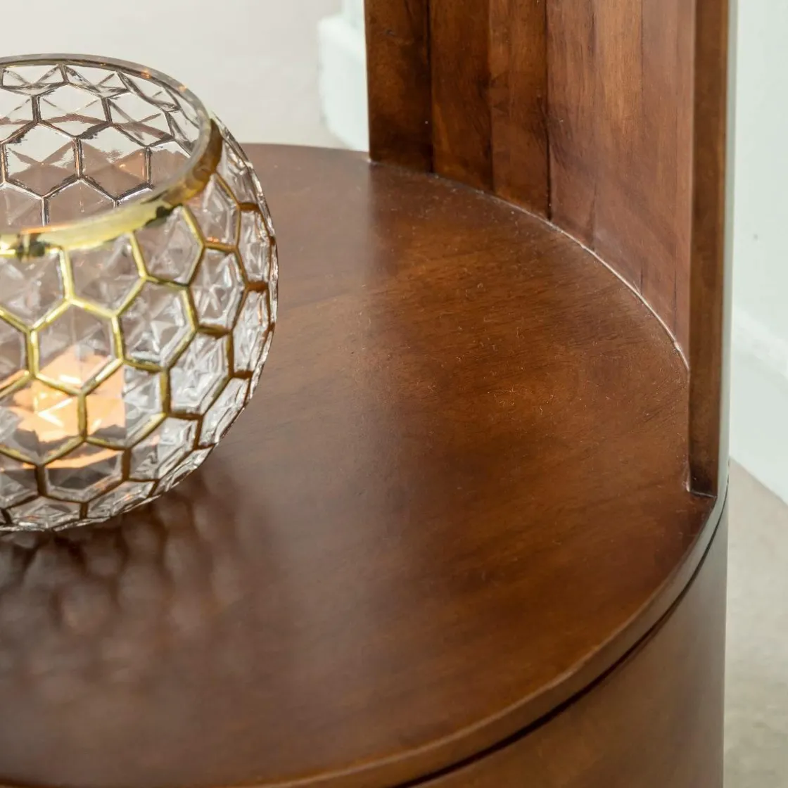 Made in Meubles Chevet<Table de chevet ronde en bois de manguier Oana