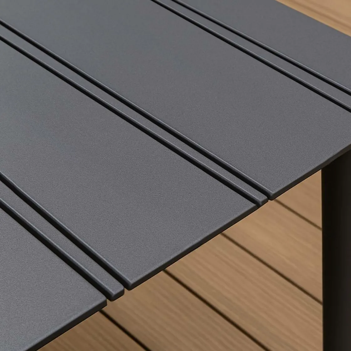 Made in Meubles Table De Jardin<Table de jardin en aluminium gris Kaïa