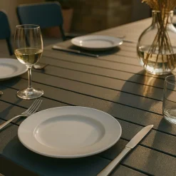 Made in Meubles Table De Jardin<Table de jardin en aluminium rectangulaire gris Kaïa