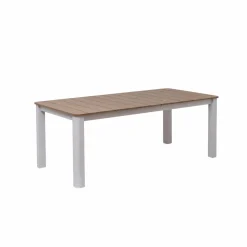 Made in Meubles Table De Jardin<Table de jardin en aluminium blanc et effet bois Ayden
