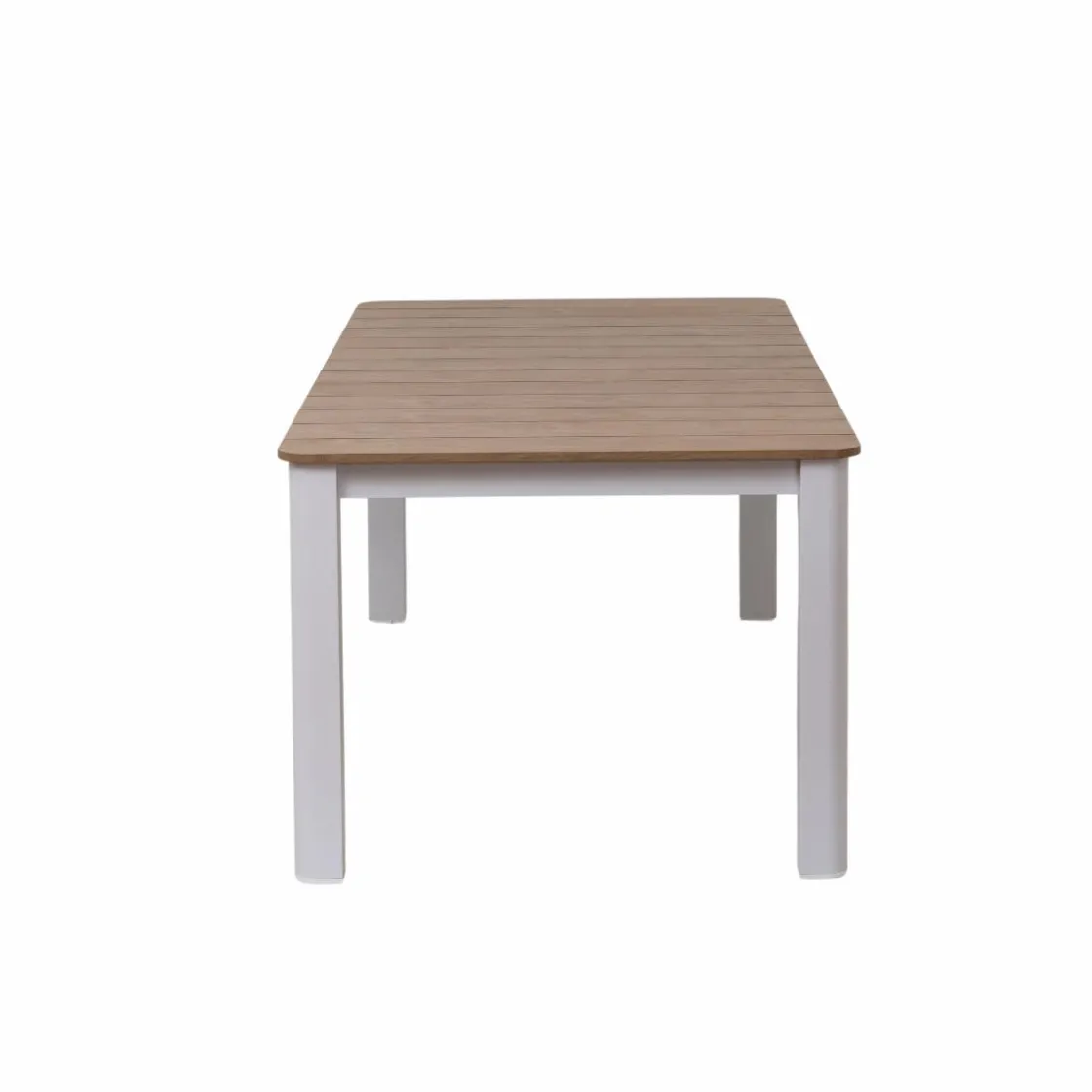 Made in Meubles Table De Jardin<Table de jardin en aluminium blanc et effet bois Ayden