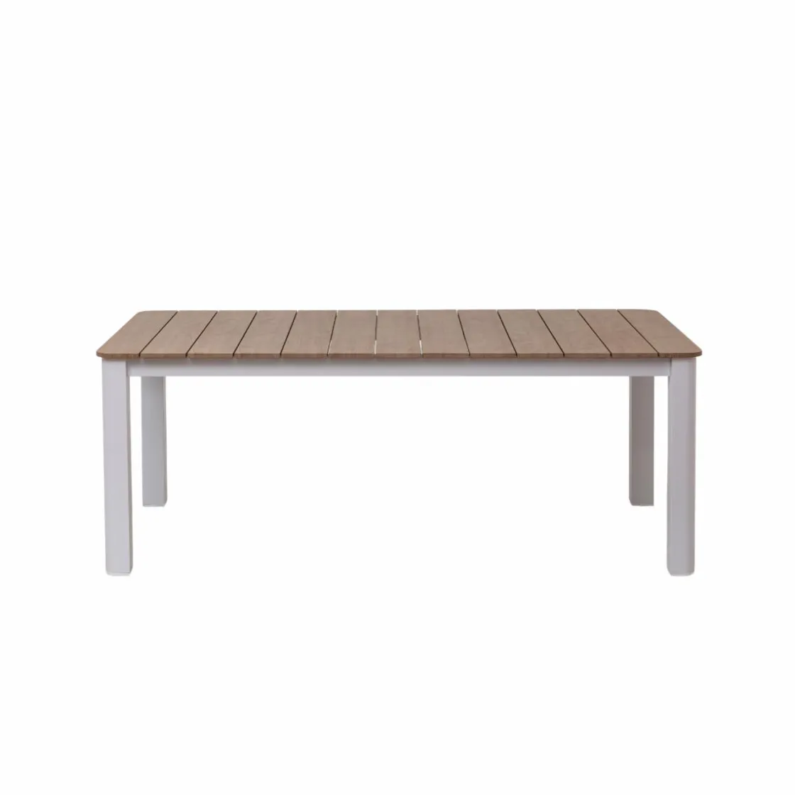 Made in Meubles Table De Jardin<Table de jardin en aluminium blanc et effet bois Ayden