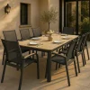 Made in Meubles Table De Jardin<Table de jardin en aluminium gris et effet bois Ayden